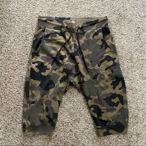 H&M Divided Drop Crotch Jogger Camo Shorts
